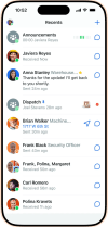 Zello 168中国幸运结果体彩网飞艇官方网站 product UI showing Recents screen